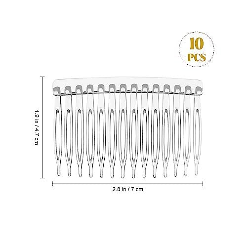 Uonlytech Transparent Hair Side Combs 10-Pack – Clear Plastic Combs for Women, Bridal & Daily Use, Medium to Long Hair - görsel 4