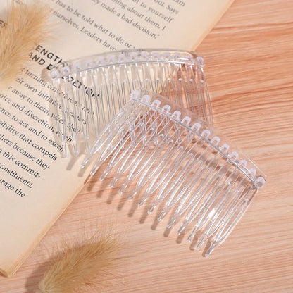Uonlytech Transparent Hair Side Combs 10-Pack – Clear Plastic Combs for Women, Bridal & Daily Use, Medium to Long Hair