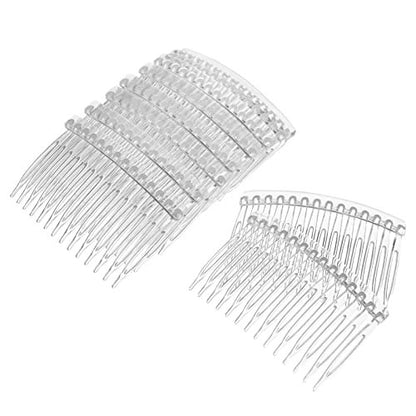 Uonlytech Transparent Hair Side Combs 10-Pack – Clear Plastic Combs for Women, Bridal & Daily Use, Medium to Long Hair