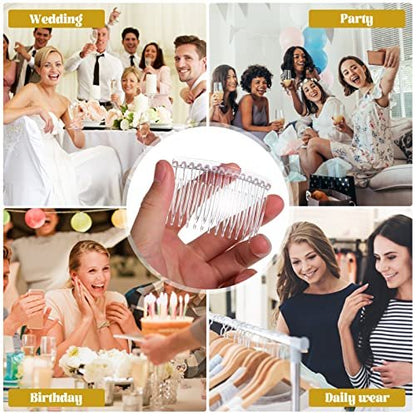 Uonlytech Transparent Hair Side Combs 10-Pack – Clear Plastic Combs for Women, Bridal & Daily Use, Medium to Long Hair