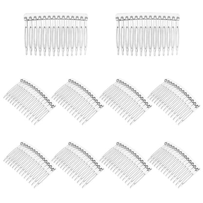 Uonlytech Transparent Hair Side Combs 10-Pack – Clear Plastic Combs for Women, Bridal & Daily Use, Medium to Long Hair