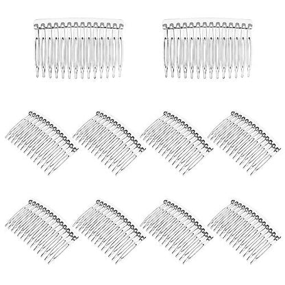 Uonlytech Transparent Hair Side Combs 10-Pack – Clear Plastic Combs for Women, Bridal & Daily Use, Medium to Long Hair
