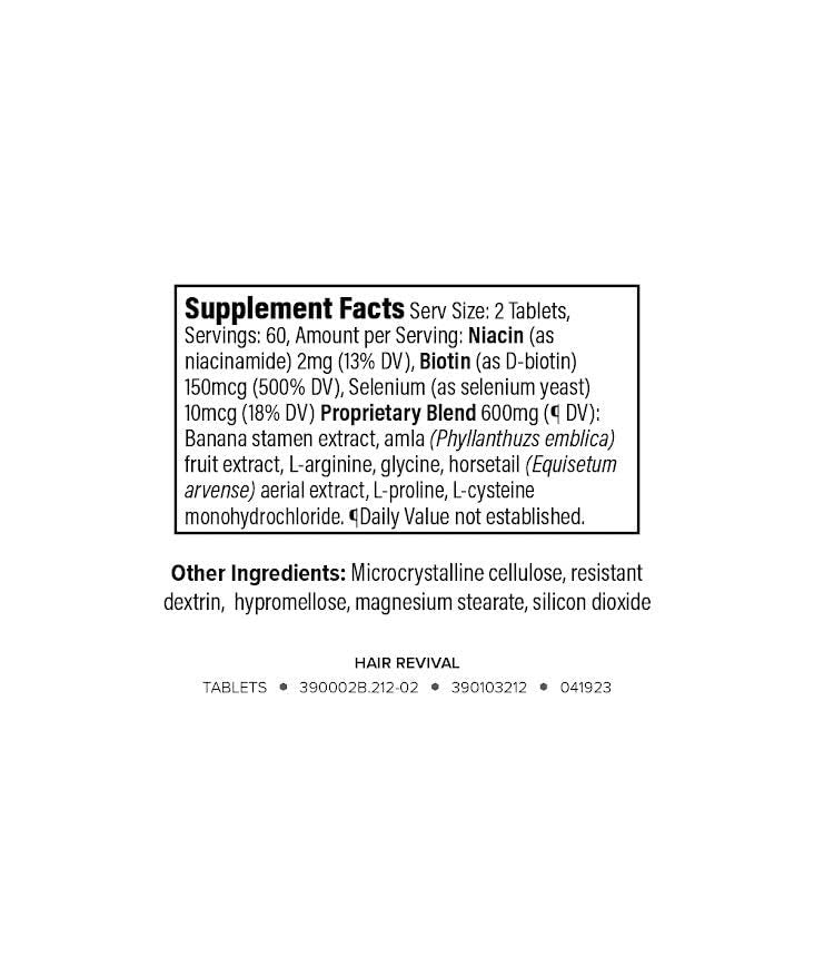 Isagenix Hair Revival - Natural Hair Growth & Thickening Supplement with Biotin, Amino Acids & Banana Flower Extract - 120 Tablets Avelisse