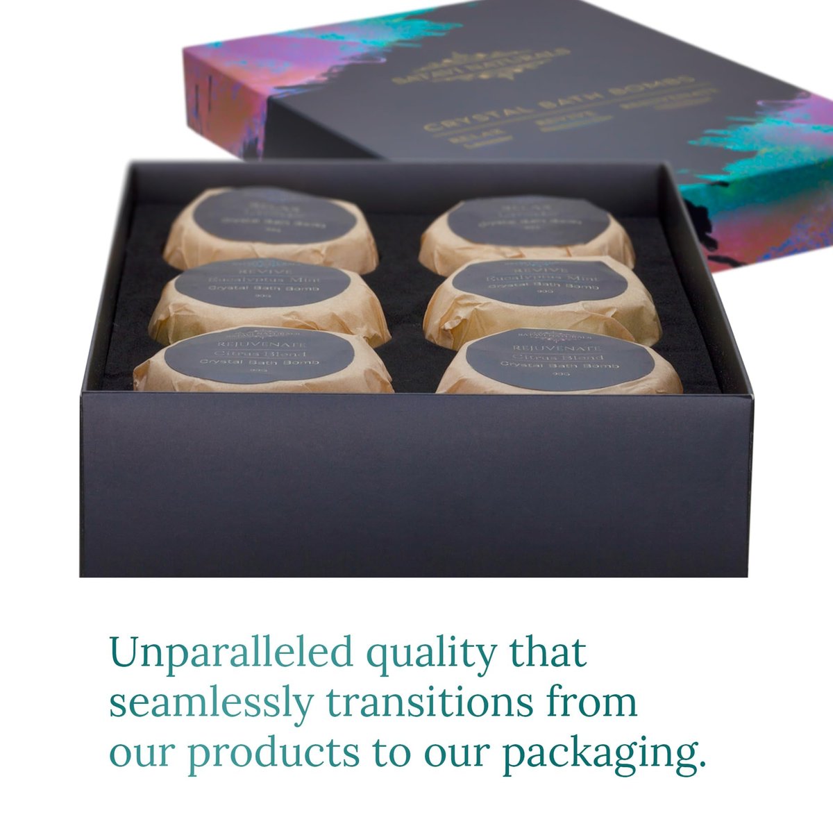 Satavi Naturals Crystal Bath Bombs Gift Set (6 Pack) – Aromatherapy Geode Fizzies with Nourishing Bath Salts – Lavender, Eucalyptus Mint & Citrus – Spa Gifts for Women, Relaxation & Moisturizing Avelisse