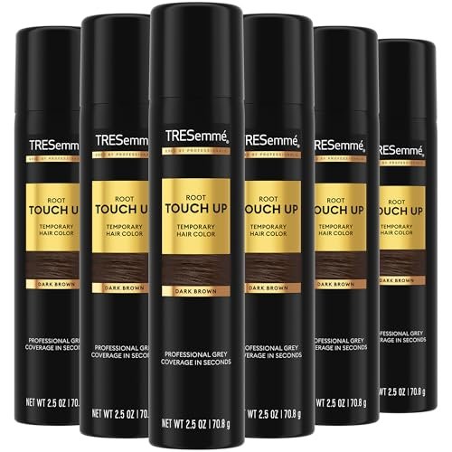 TRESemmé Root Touch Up Temporary Hair Color Spray, Dark Brown, Travel-Size 6-Pack – Instant Grey Coverage, 2.5 oz Each Avelisse