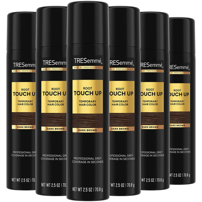 TRESemmé Root Touch Up Temporary Hair Color Spray, Dark Brown, Travel-Size 6-Pack – Instant Grey Coverage, 2.5 oz Each Avelisse