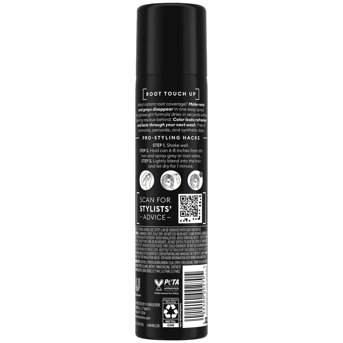 TRESemmé Root Touch Up Temporary Hair Color Spray, Dark Brown, Travel-Size 6-Pack – Instant Grey Coverage, 2.5 oz Each Avelisse