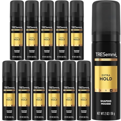 TRESemmé Shaping Mousse Extra Hold Travel-Size 12-Pack – 24H Frizz Control & Moisturizing Hair Mousse for Sculpting, 2 oz Each Avelisse
