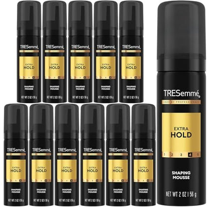 TRESemmé Shaping Mousse Extra Hold Travel-Size 12-Pack – 24H Frizz Control & Moisturizing Hair Mousse for Sculpting, 2 oz Each Avelisse