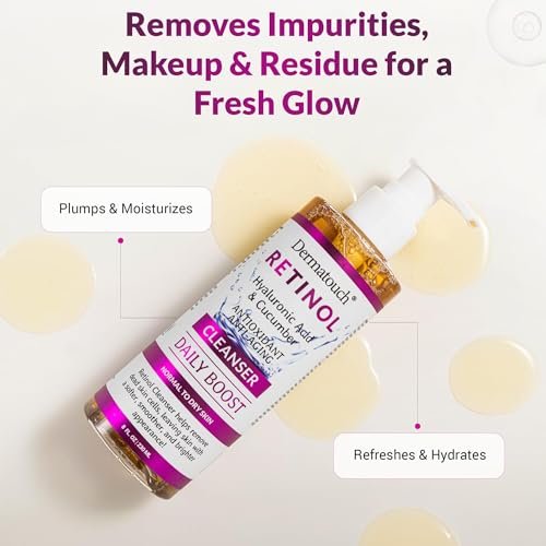 DERMATOUCH Retinol Face Cleanser – Daily Face Wash with Hyaluronic Acid, Cucumber, and Vitamins for Normal to Dry Skin – Hydrating Antioxidant Formula – Made in USA – 8 Fl Oz Avelisse