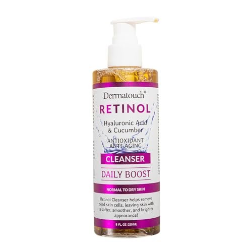 DERMATOUCH Retinol Face Cleanser – Daily Face Wash with Hyaluronic Acid, Cucumber, and Vitamins for Normal to Dry Skin – Hydrating Antioxidant Formula – Made in USA – 8 Fl Oz Avelisse