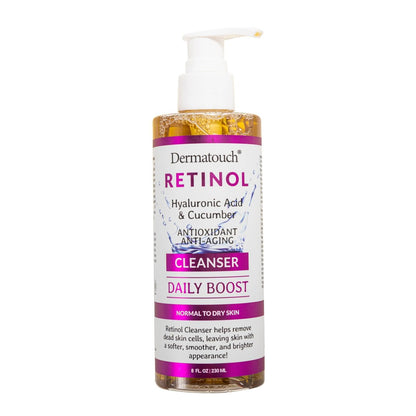 DERMATOUCH Retinol Face Cleanser – Daily Face Wash with Hyaluronic Acid, Cucumber, and Vitamins for Normal to Dry Skin – Hydrating Antioxidant Formula – Made in USA – 8 Fl Oz Avelisse