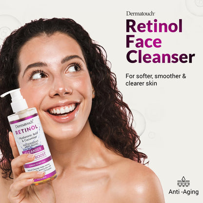 DERMATOUCH Retinol Face Cleanser – Daily Face Wash with Hyaluronic Acid, Cucumber, and Vitamins for Normal to Dry Skin – Hydrating Antioxidant Formula – Made in USA – 8 Fl Oz Avelisse