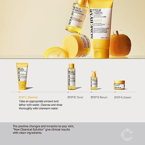 SOME BY MI Yuja Niacin Brightening All in One Cleanser - 3.38 oz (100ml) - Mild Daily Face Wash for Dull-Looking Skin - Low pH Formula - Pore and Sebum Care - Korean Skincare Avelisse