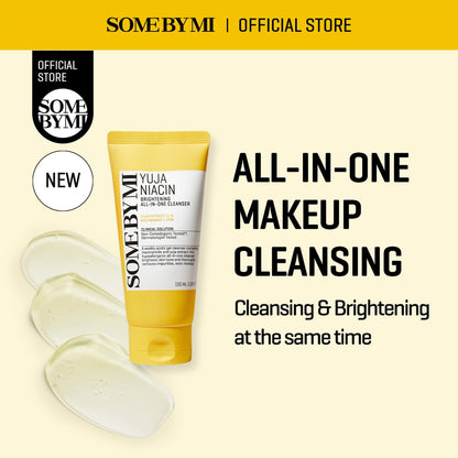 SOME BY MI Yuja Niacin Brightening All in One Cleanser - 3.38 oz (100ml) - Mild Daily Face Wash for Dull-Looking Skin - Low pH Formula - Pore and Sebum Care - Korean Skincare Avelisse