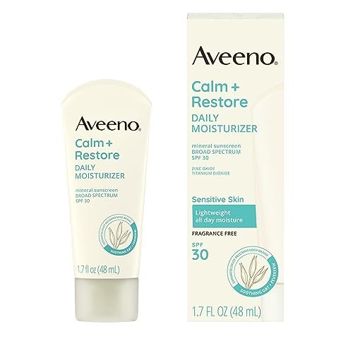 Aveeno Calm + Restore Daily Moisturizer Mineral Sunscreen SPF 30, Fragrance Free, 1.7 oz Avelisse