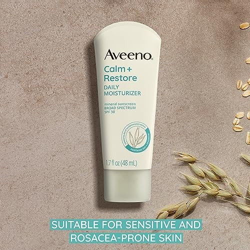 Aveeno Calm + Restore Daily Moisturizer Mineral Sunscreen SPF 30, Fragrance Free, 1.7 oz Avelisse