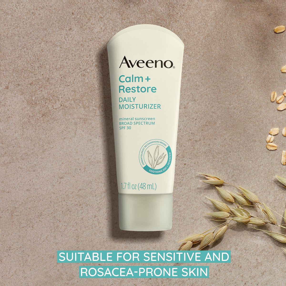 Aveeno Calm + Restore Daily Moisturizer Mineral Sunscreen SPF 30, Fragrance Free, 1.7 oz Avelisse