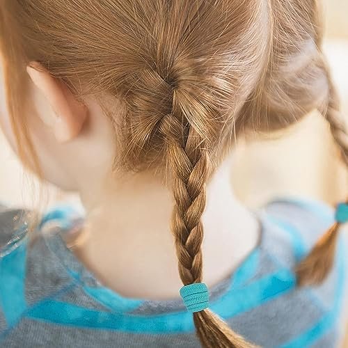 100 Pack Rainbow Cotton Hair Ties – Soft Seamless Elastics for Toddlers & Kids - görsel 10