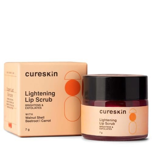 Cureskin Lightening Lip Scrub for Men & Women – Exfoliate & Brighten with Walnut Shell Powder, Beetroot & Squalane – 0.25 oz - görsel 2