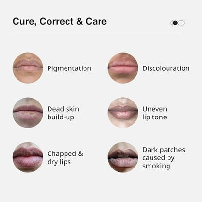 Cureskin Lightening Lip Scrub for Men & Women – Exfoliate & Brighten with Walnut Shell Powder, Beetroot & Squalane – 0.25 oz