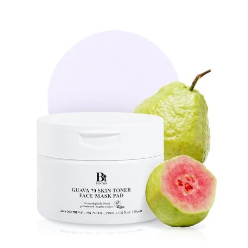 BENTON Guava 70 Skin Toner Face Mask Pads – Hydrating, Soothing, Pore Care for All Skin Types (70 Pads) Avelisse