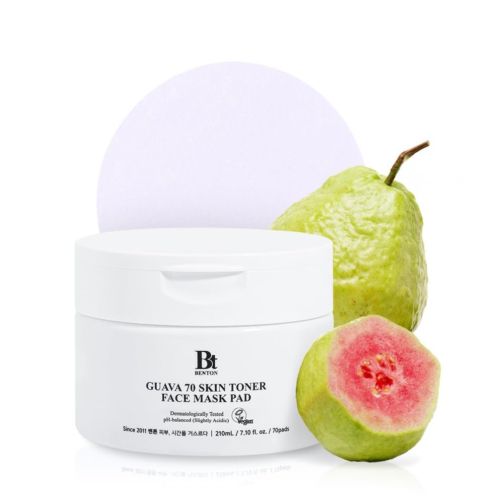 BENTON Guava 70 Skin Toner Face Mask Pads – Hydrating, Soothing, Pore Care for All Skin Types (70 Pads) Avelisse