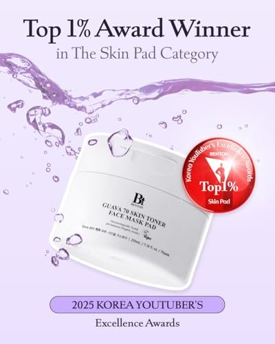 BENTON Guava 70 Skin Toner Face Mask Pads – Hydrating, Soothing, Pore Care for All Skin Types (70 Pads) Avelisse