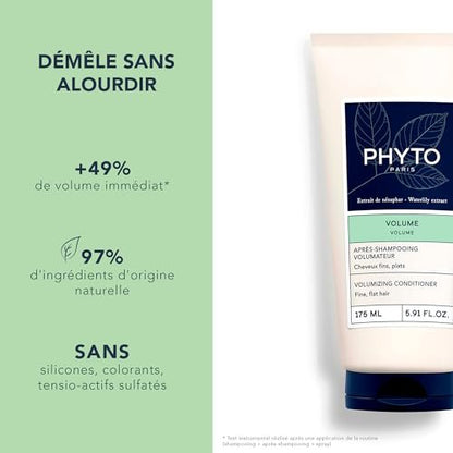 PHYTO VOLUME Volumizing Conditioner for Fine, Thin Hair - Silicone Free, 5.91 fl. oz. Avelisse