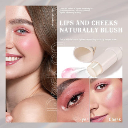NewBang Color Changing Blush Stick for Cheeks - PH Temperature Activated Clear to Pink Cream Blush, Waterproof Multi-Use Lip & Cheek Tint, Matte Finish, 1.44 oz
