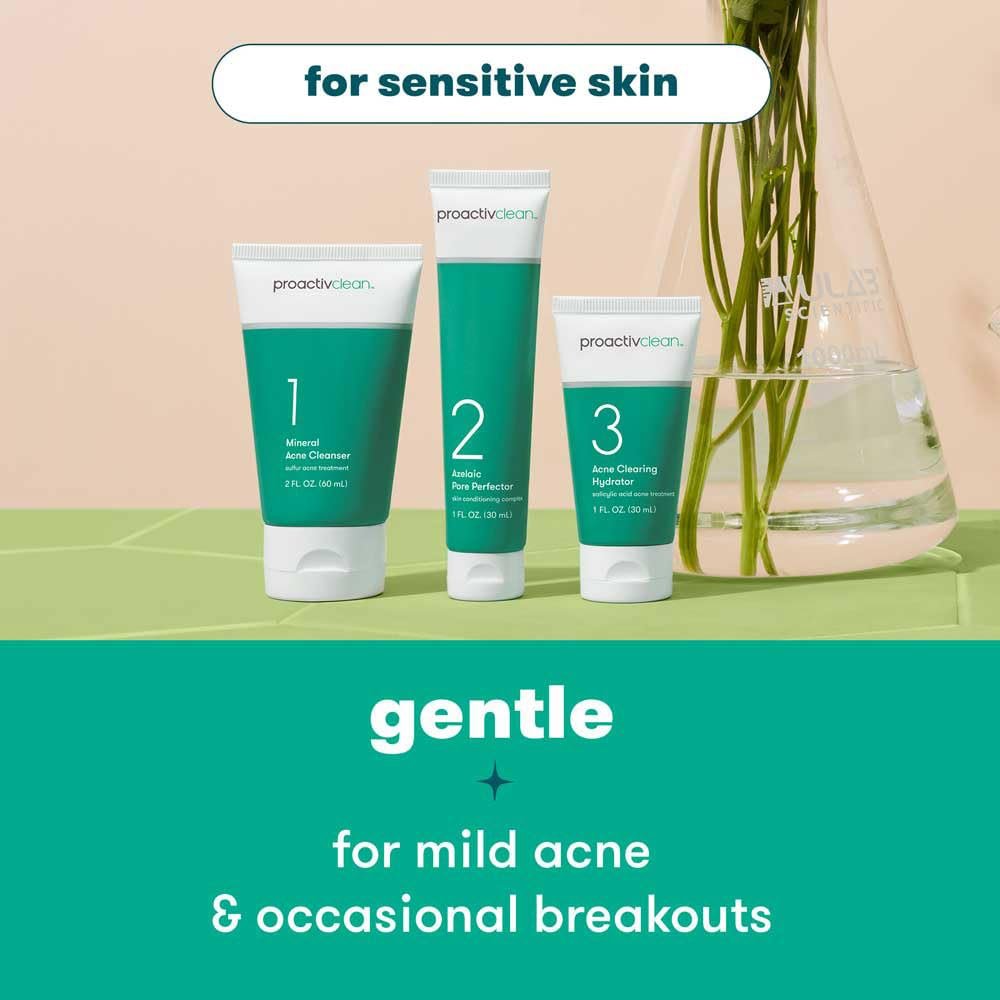 Proactiv Clean 3-Step Acne Routine with Pimple Patches – Sulfur Cleanser, Azelaic Acid Serum & Moisturizer for Sensitive Acne-Prone Skin – 30-Day Kit Avelisse