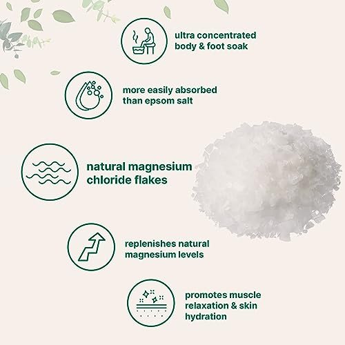 Micro Ingredients Magnesium Flakes 6lbs – Natural Magnesium Chloride for Relaxing Foot & Body Bath Soaks, Skin Hydration Support Avelisse