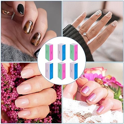 GigaGround 4-Way Nail Buffer Block (6 Pack) – 120/240/600/3000 Grit Shine Buffers for Natural & Acrylic Nails - görsel 11