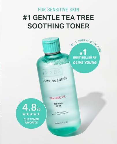 BRING GREEN Tea Tree CICA Soothing Toner - Mild Daily Skincare Toner for Cooling and Hydrating Effect, 8.5 Fl Oz (250ml) Avelisse