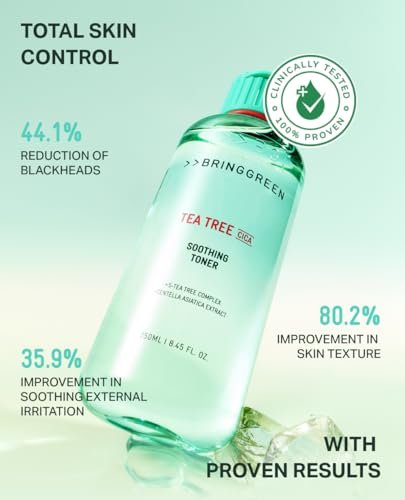 BRING GREEN Tea Tree CICA Soothing Toner - Mild Daily Skincare Toner for Cooling and Hydrating Effect, 8.5 Fl Oz (250ml) Avelisse
