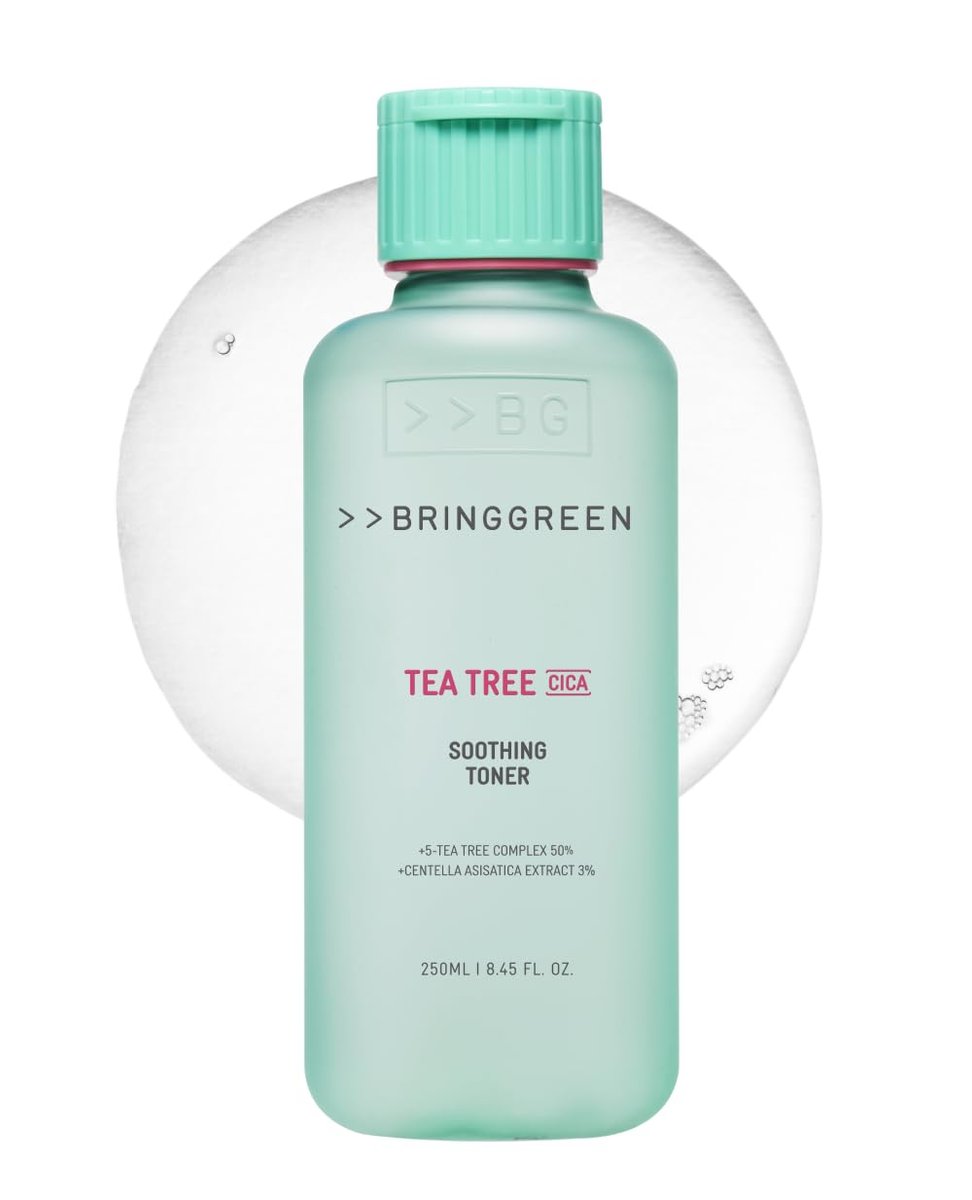 BRING GREEN Tea Tree CICA Soothing Toner - Mild Daily Skincare Toner for Cooling and Hydrating Effect, 8.5 Fl Oz (250ml) Avelisse