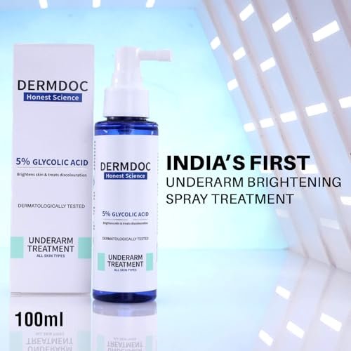 DERMDOC 5% Glycolic Acid Underarm Spray (100ml) | Multipurpose Exfoliating Toner | 3.38 Fl Oz - görsel 4