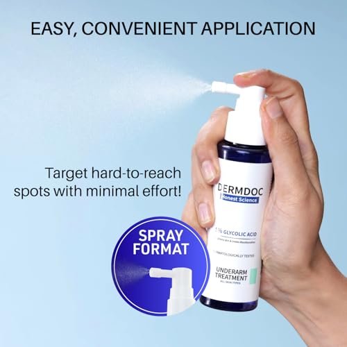 DERMDOC 5% Glycolic Acid Underarm Spray (100ml) | Multipurpose Exfoliating Toner | 3.38 Fl Oz - görsel 11