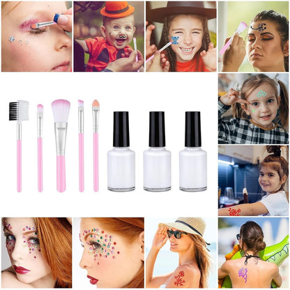 492 Piece Temporary Glitter Tattoo Kit for Kids - 41 Colors & 215 Rhinestones - 204 Stencils - 24 Colors Glitter Powder - 3 Glue - 5 Brushes - Waterproof Tattoos for Parties & Makeup Avelisse