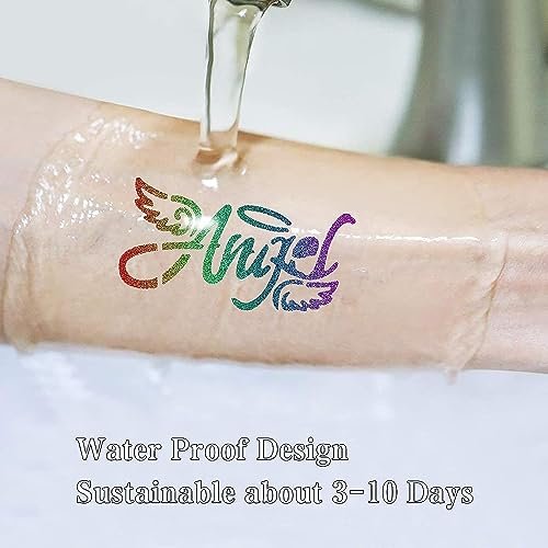 492 Piece Temporary Glitter Tattoo Kit for Kids - 41 Colors & 215 Rhinestones - 204 Stencils - 24 Colors Glitter Powder - 3 Glue - 5 Brushes - Waterproof Tattoos for Parties & Makeup Avelisse