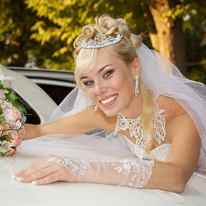 inSowni 6 Pack Decorative Sparkling Rhinestone Silver Metal Crown Headbands Tiaras for Women - Wedding Bridal Birthday Party Prom Headpieces with 12 Silicone Covers