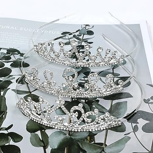inSowni 6 Pack Decorative Sparkling Rhinestone Silver Metal Crown Headbands Tiaras for Women - Wedding Bridal Birthday Party Prom Headpieces with 12 Silicone Covers - görsel 12