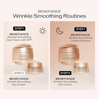 Shiseido Benefiance Wrinkle Smoothing Eye Cream – 15 mL – Visibly Improves Five Types of Eye Wrinkles, Dark Circles & Puffiness – 48-Hour Hydration – All Skin Types – Non-Comedogenic Avelisse