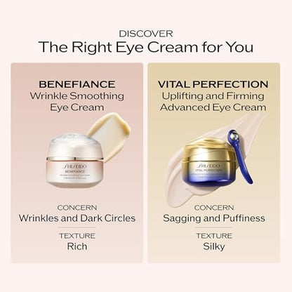 Shiseido Benefiance Wrinkle Smoothing Eye Cream – 15 mL – Visibly Improves Five Types of Eye Wrinkles, Dark Circles & Puffiness – 48-Hour Hydration – All Skin Types – Non-Comedogenic Avelisse