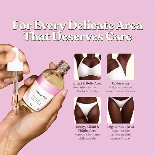 Her Fantasy Box Renew Her Natural Rejuvenating Yoni Oil - 2 Fl Oz for Dark Spots, Ingrown Hair & Skin Brightening Avelisse