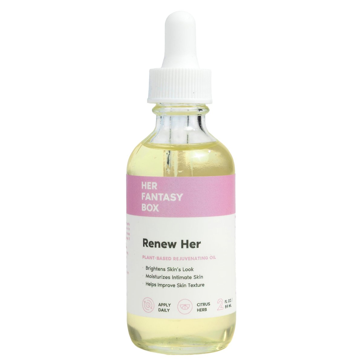 Her Fantasy Box Renew Her Natural Rejuvenating Yoni Oil - 2 Fl Oz for Dark Spots, Ingrown Hair & Skin Brightening Avelisse