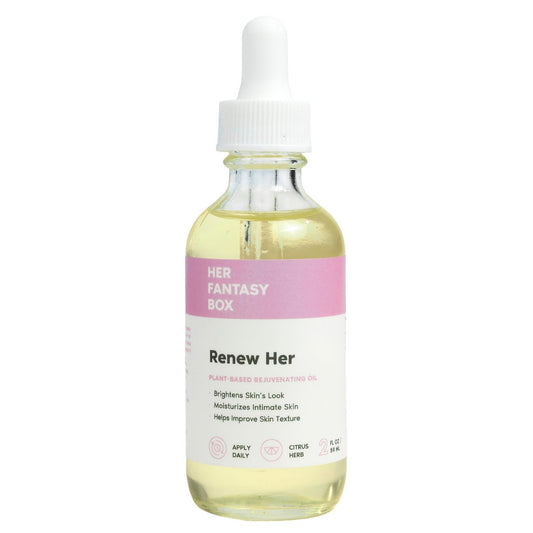 Her Fantasy Box Renew Her Natural Rejuvenating Yoni Oil - 2 Fl Oz for Dark Spots, Ingrown Hair & Skin Brightening Avelisse