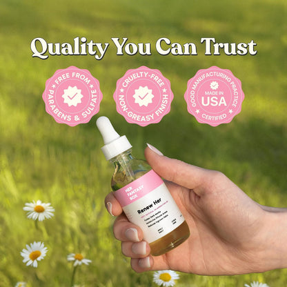 Her Fantasy Box Renew Her Natural Rejuvenating Yoni Oil - 2 Fl Oz for Dark Spots, Ingrown Hair & Skin Brightening Avelisse