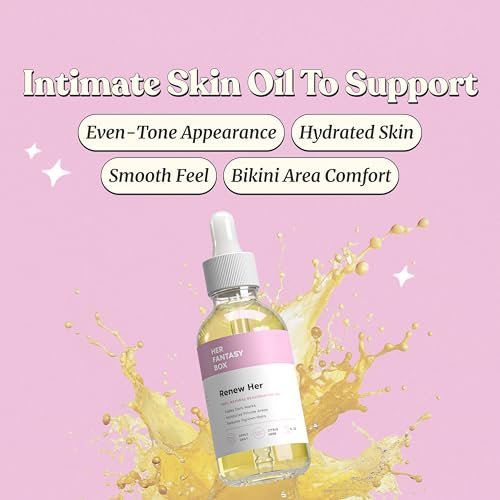 Her Fantasy Box Renew Her Natural Rejuvenating Yoni Oil - 2 Fl Oz for Dark Spots, Ingrown Hair & Skin Brightening Avelisse