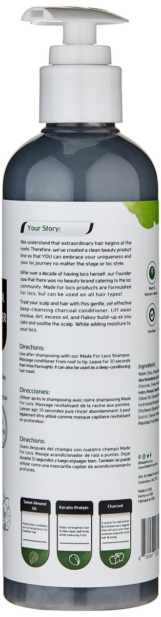 Made For Locs Black Charcoal Conditioner | Detox for Dreadlocks & Locs | 8 oz Avelisse